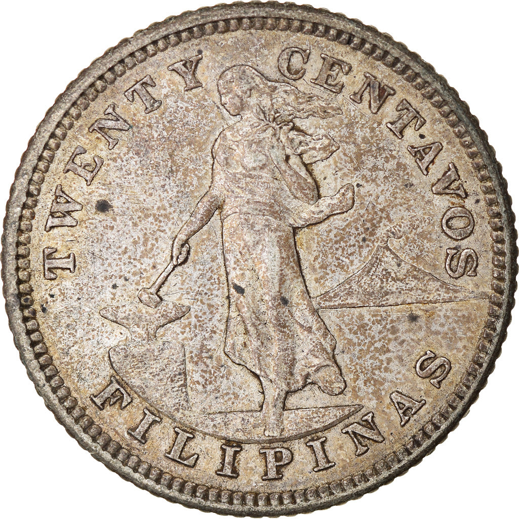 Münze, Philippinen, 20 Centavos, 1903, SS, Silber, KM:166