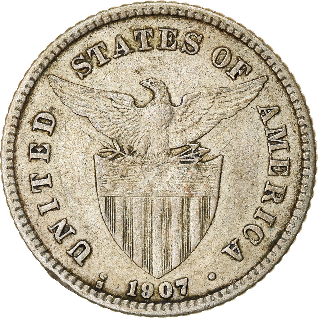 Coin, Philippines, 20 Centavos, 1907, San Francisco, EF(40-45), Silver, KM:170