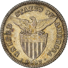 Moneta, Filipiny, 20 Centavos, 1917, EF(40-45), Srebro, KM:170