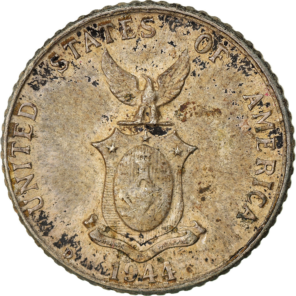 Coin, Philippines, 10 Centavos, 1944, VF(20-25), Silver, KM:181