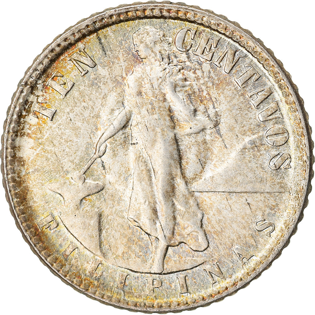 Coin, Philippines, 10 Centavos, 1945, VF(30-35), Silver, KM:181