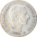 Moneta, Filipiny, 10 Centimos, 1885, AU(50-53), Srebro, KM:148
