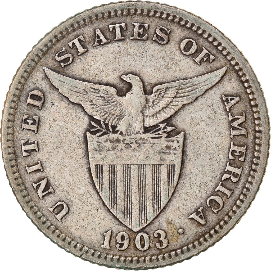 Coin, Philippines, 20 Centavos, 1903, VF(20-25), Silver, KM:166