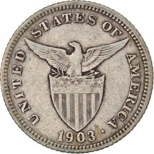 Coin, Philippines, 20 Centavos, 1903, VF(20-25), Silver, KM:166