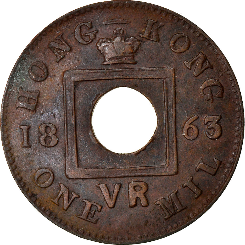 Coin, Hong Kong, Victoria, Mil, 1863, EF(40-45), Bronze, KM:1