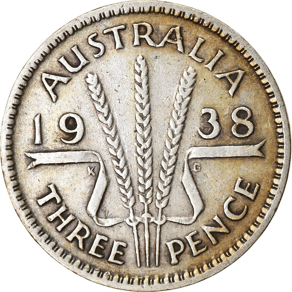 Moneta, Australia, George VI, Threepence, 1938, MB, Argento, KM:37