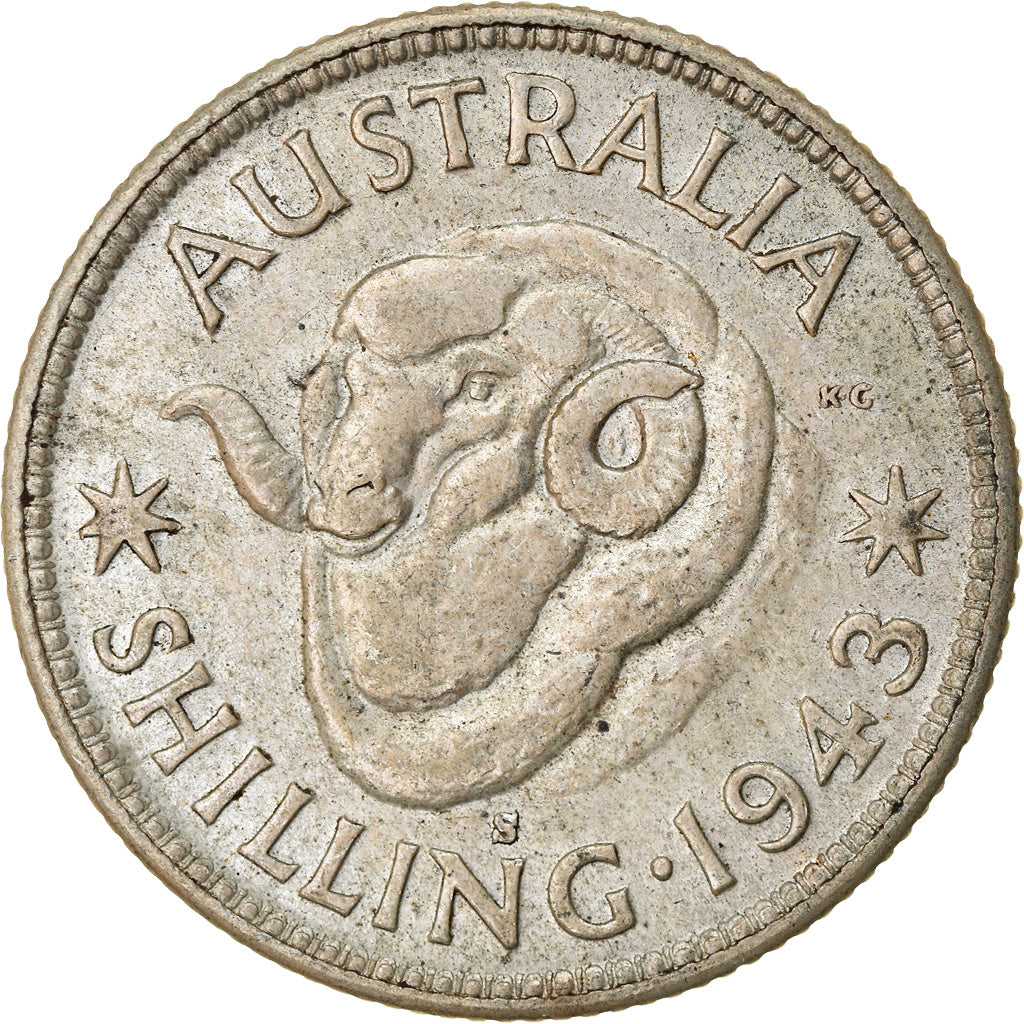 Coin, Australia, George VI, Shilling, 1943, EF(40-45), Silver, KM:39
