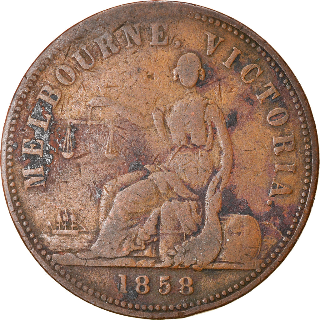 Münze, Australien, Victoria, Penny, 1858, S, Kupfer, KM:Tn104