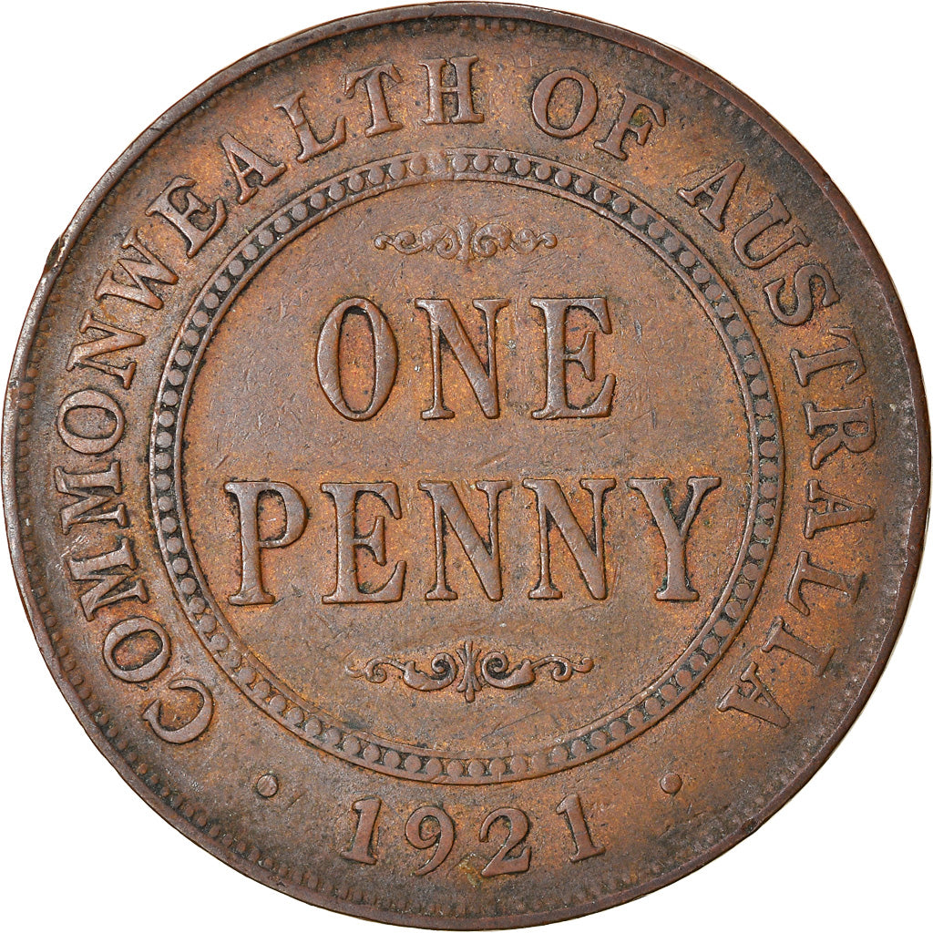 Coin, Australia, George V, Penny, 1921, EF(40-45), Bronze, KM:23