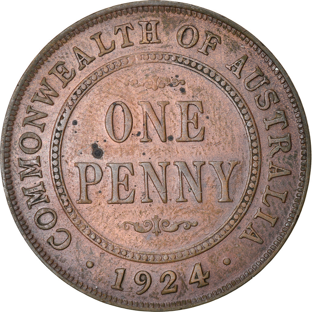 Coin, Australia, George V, Penny, 1924, EF(40-45), Bronze, KM:23