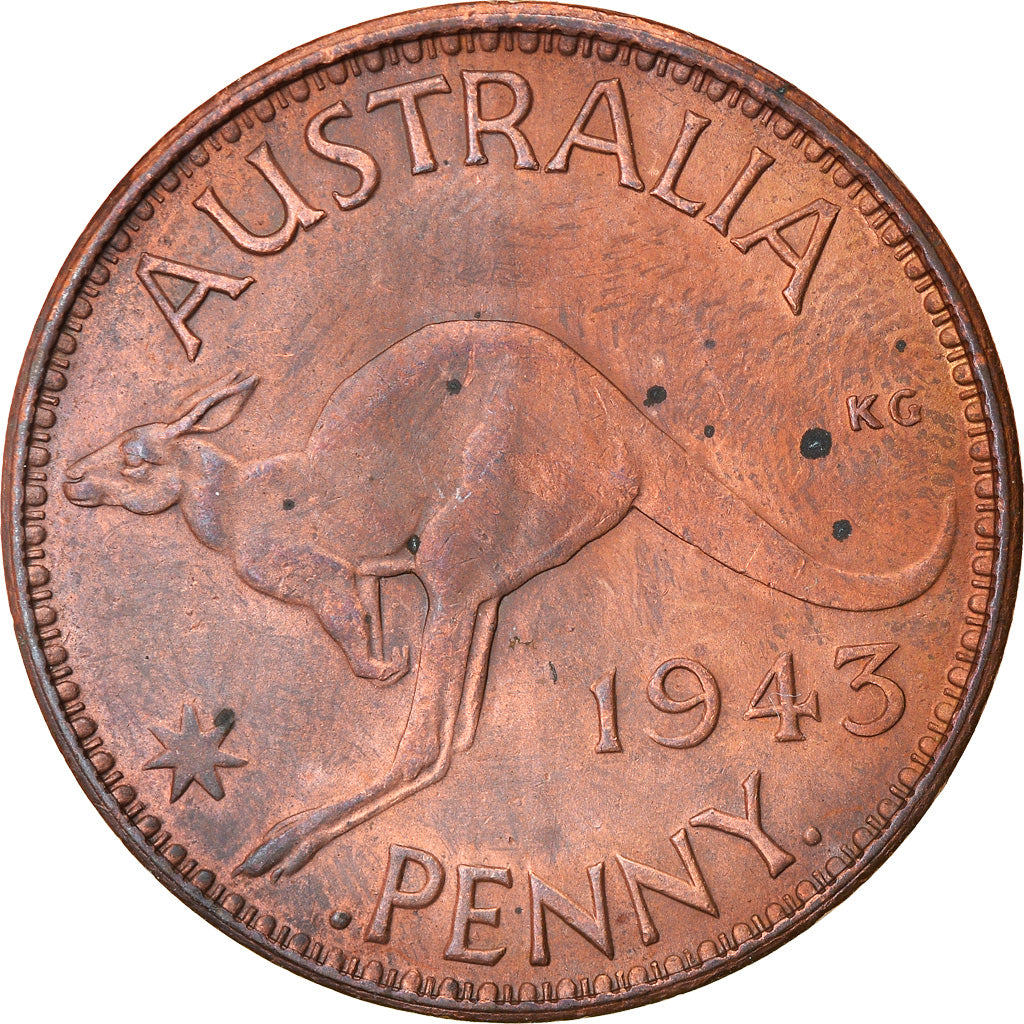 Coin, Australia, George VI, Penny, Undated (1943), EF(40-45), Bronze, KM:36