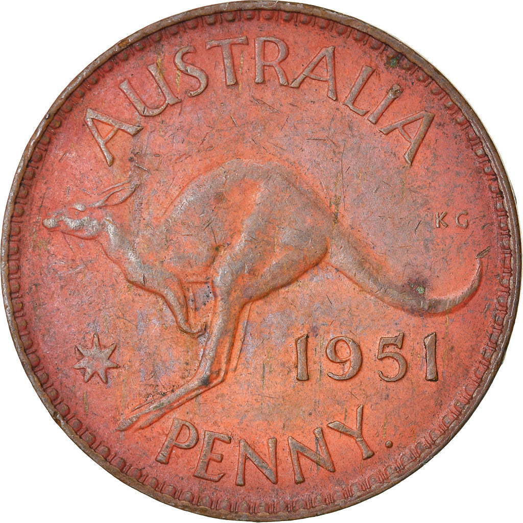 Moneta, Australia, George VI, Penny, 1951, MB+, Bronzo, KM:43