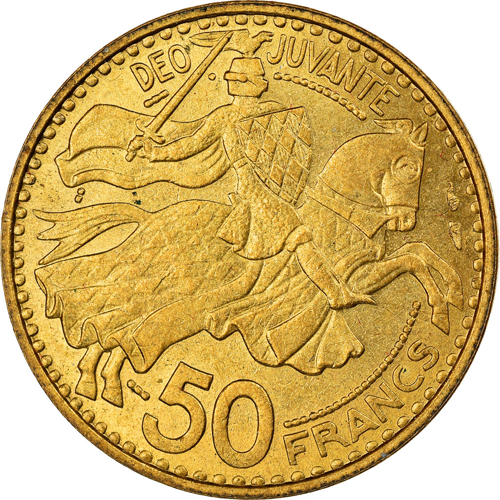 Moeda, Mónaco, Rainier III, 50 Francs, Cinquante, 1950, AU(55-58)
