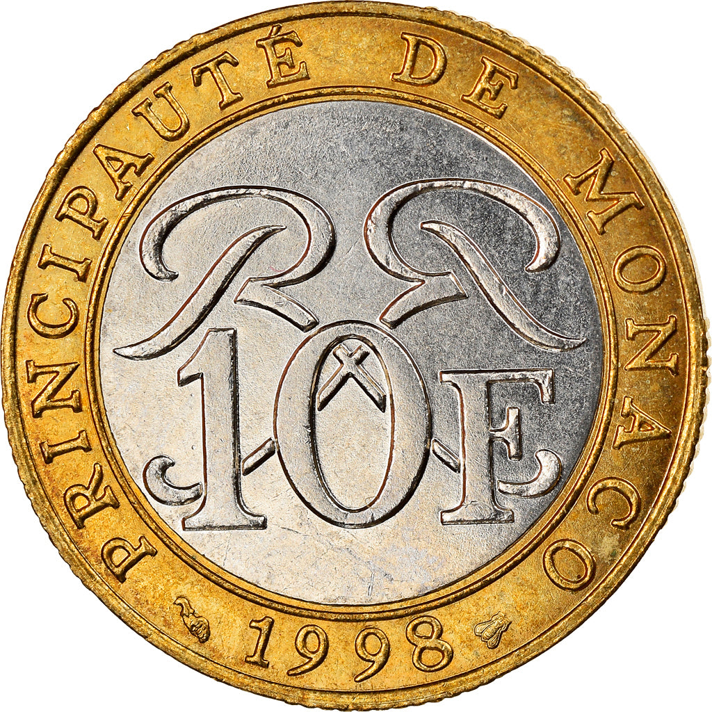 Moneta, Monaco, Rainier III, 10 Francs, 1998, SPL-, Bi-metallico, KM:163