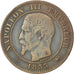 FRANCE, Napoléon III, 2 Centimes, 1855, Lyon, KM #776.4, VF(30-35), Bronze, G...