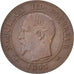 FRANCE, Napoléon III, 2 Centimes, 1855, Lyon, KM #776.4, EF(40-45), Bronze, G...