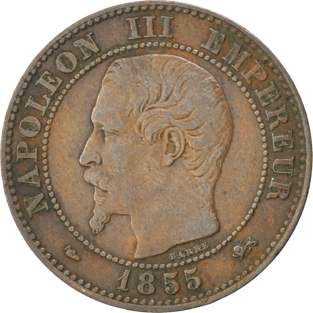 Coin, France, Napoleon III, Napoléon III, 2 Centimes, 1855, Lyon, VF(30-35)