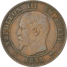 Coin, France, Napoleon III, Napoléon III, 2 Centimes, 1855, Lyon, VF(30-35)