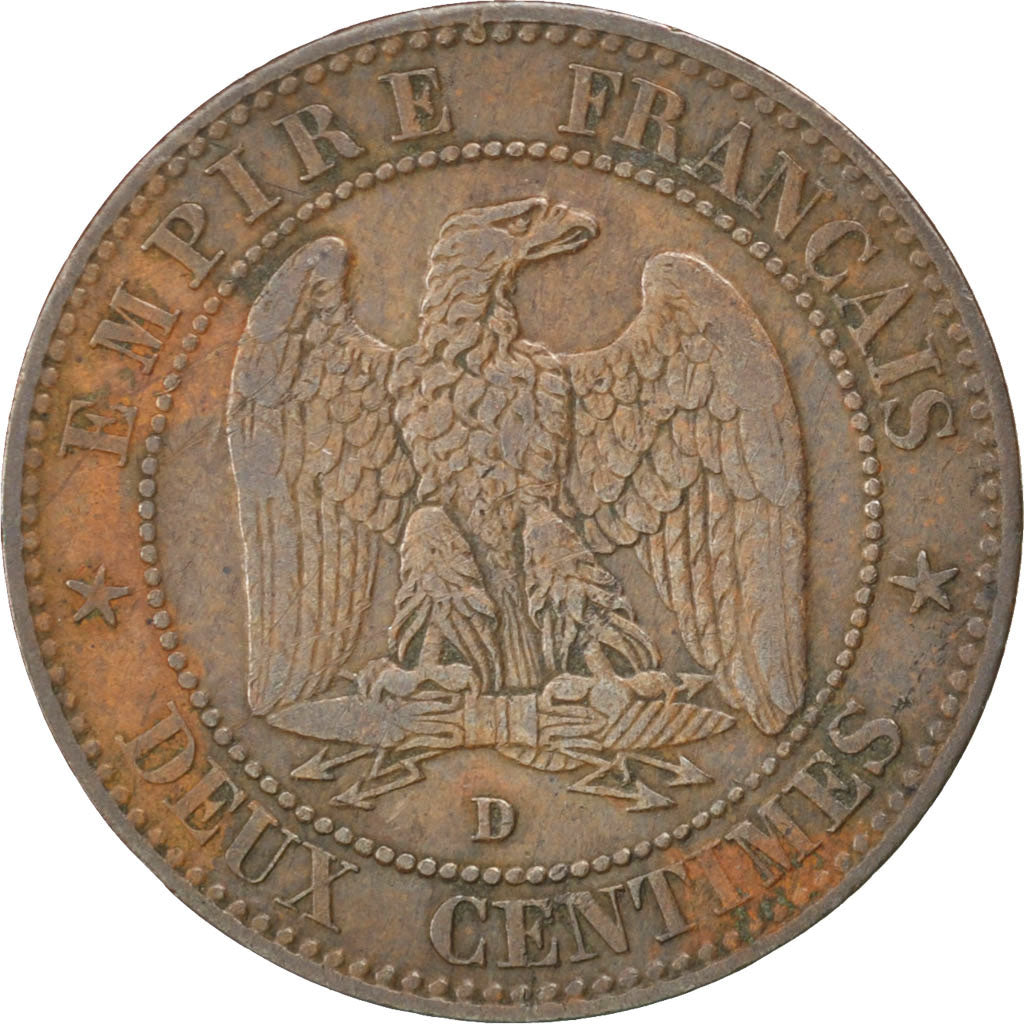 Coin, France, Napoleon III, Napoléon III, 2 Centimes, 1855, Lyon, VF(30-35)