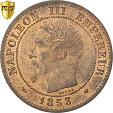 Moneta, Francia, Napoleon III, Napoléon III, 2 Centimes, 1853, Marseille, PCGS