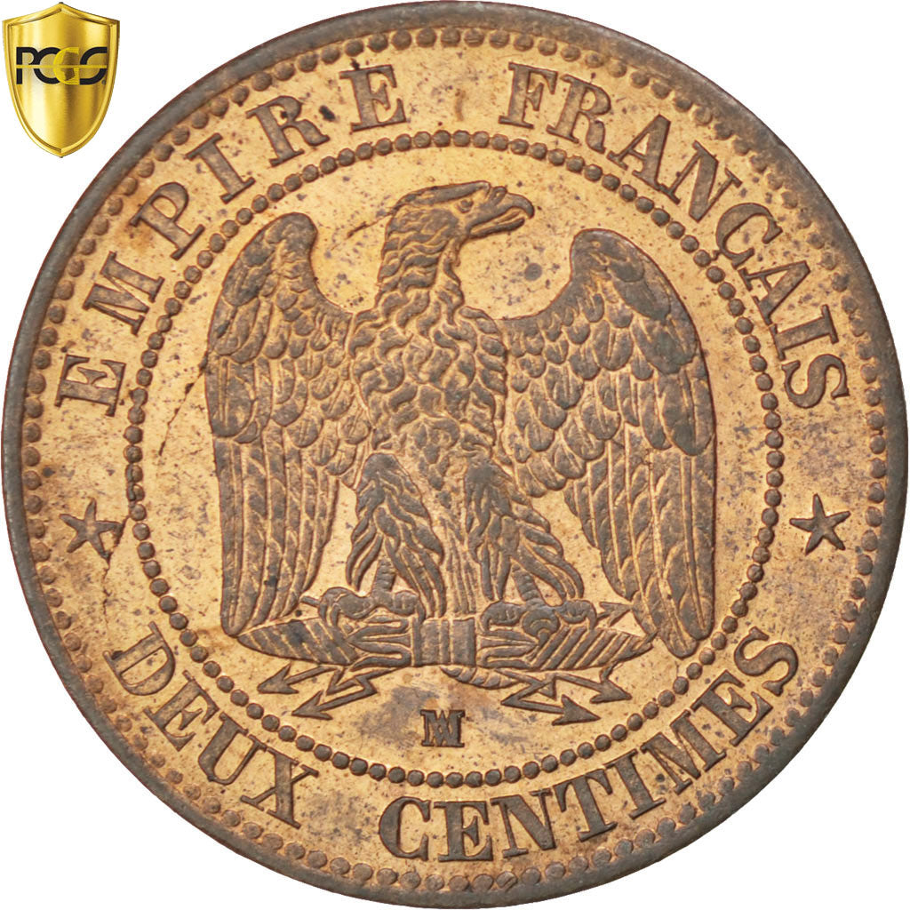 Coin, France, Napoleon III, Napoléon III, 2 Centimes, 1853, Marseille, PCGS