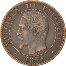 FRANCE, Napoléon III, 2 Centimes, 1854, Marseille, KM #776.6, AU(50-53), Bronze,