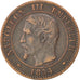 FRANCE, Napoléon III, 2 Centimes, 1854, Marseille, KM #776.6, AU(50-53), Bronze,