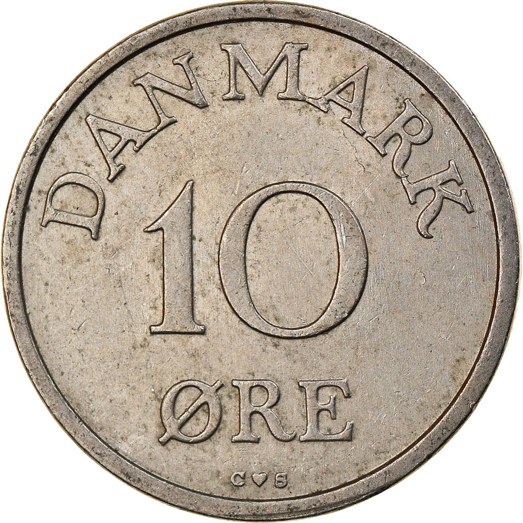 Moneta, Danimarca, Frederik IX, 10 Öre, 1956, Copenhagen, BB, Rame-nichel