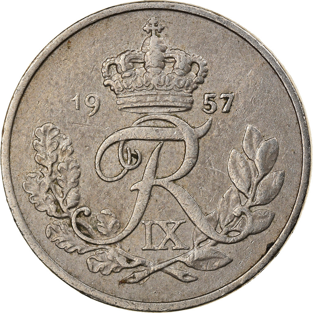 Monnaie, Danemark, Frederik IX, 10 Öre, 1957, Copenhagen, TTB, Copper-nickel