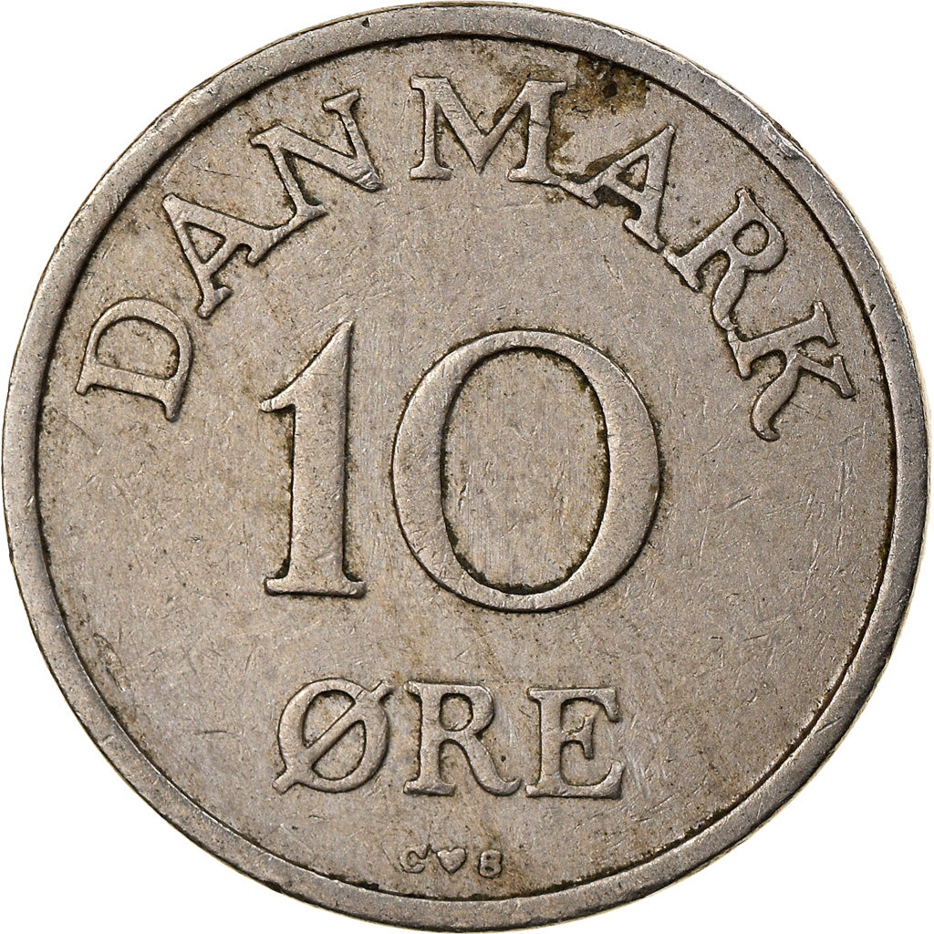Monnaie, Danemark, Frederik IX, 10 Öre, 1957, Copenhagen, TTB, Copper-nickel