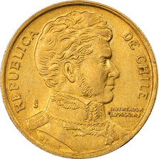 Moneda, Chile, 10 Pesos, 1991, Santiago, MBC, Aluminio - bronce, KM:228.2
