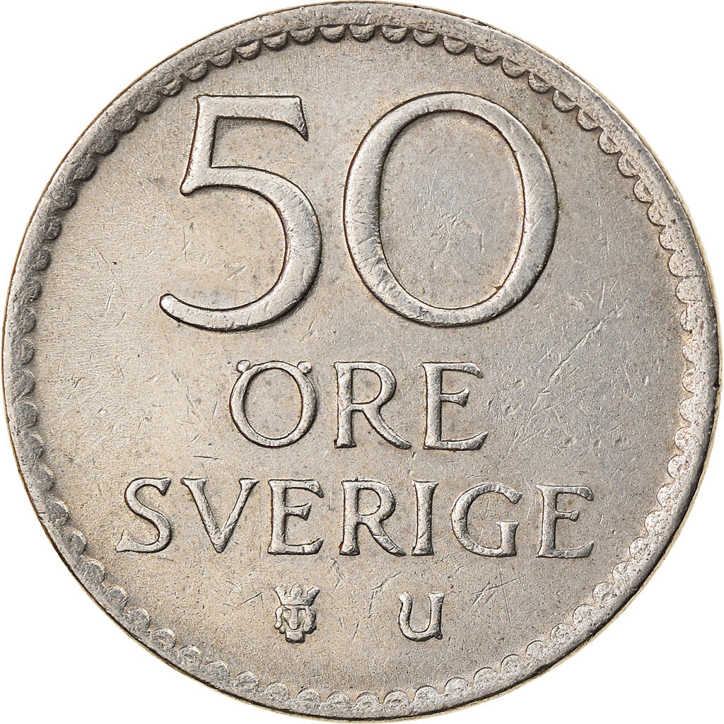 Munten, Zweden, Gustaf VI, 50 Öre, 1972, ZF, Copper-nickel, KM:837