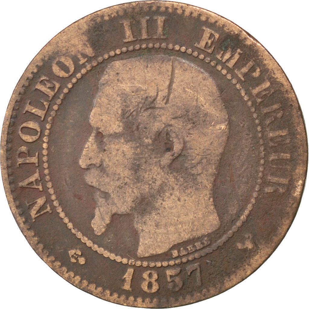 Moneta, Francia, Napoleon III, Napoléon III, 2 Centimes, 1857, Lille, B+