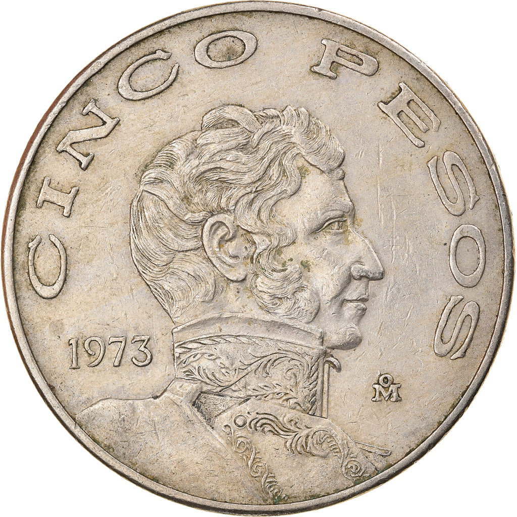 Coin, Mexico, 5 Pesos, 1973, Mexico City, EF(40-45), Copper-nickel, KM:472