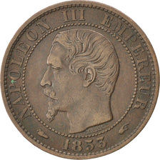 FRANCE, Napoléon III, 5 Centimes, 1853, Paris, KM #777.1, EF(40-45), Bronze, 2..
