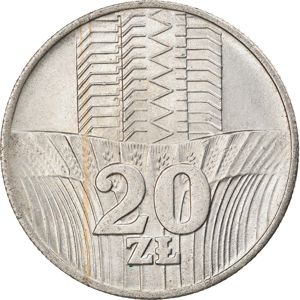 Coin, Poland, 20 Zlotych, 1976, AU(55-58), Copper-nickel, KM:67