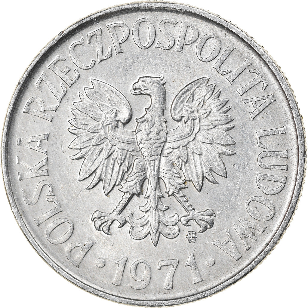 Moneta, Polska, 50 Groszy, 1971, Warsaw, EF(40-45), Aluminium, KM:48.1