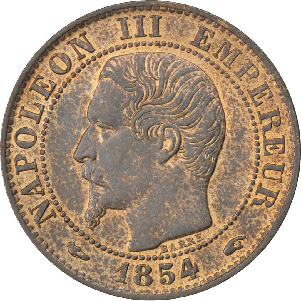 FRANCE, Napoléon III, 5 Centimes, 1854, Paris, KM #777.1, MS(60-62), Bronze, 2..