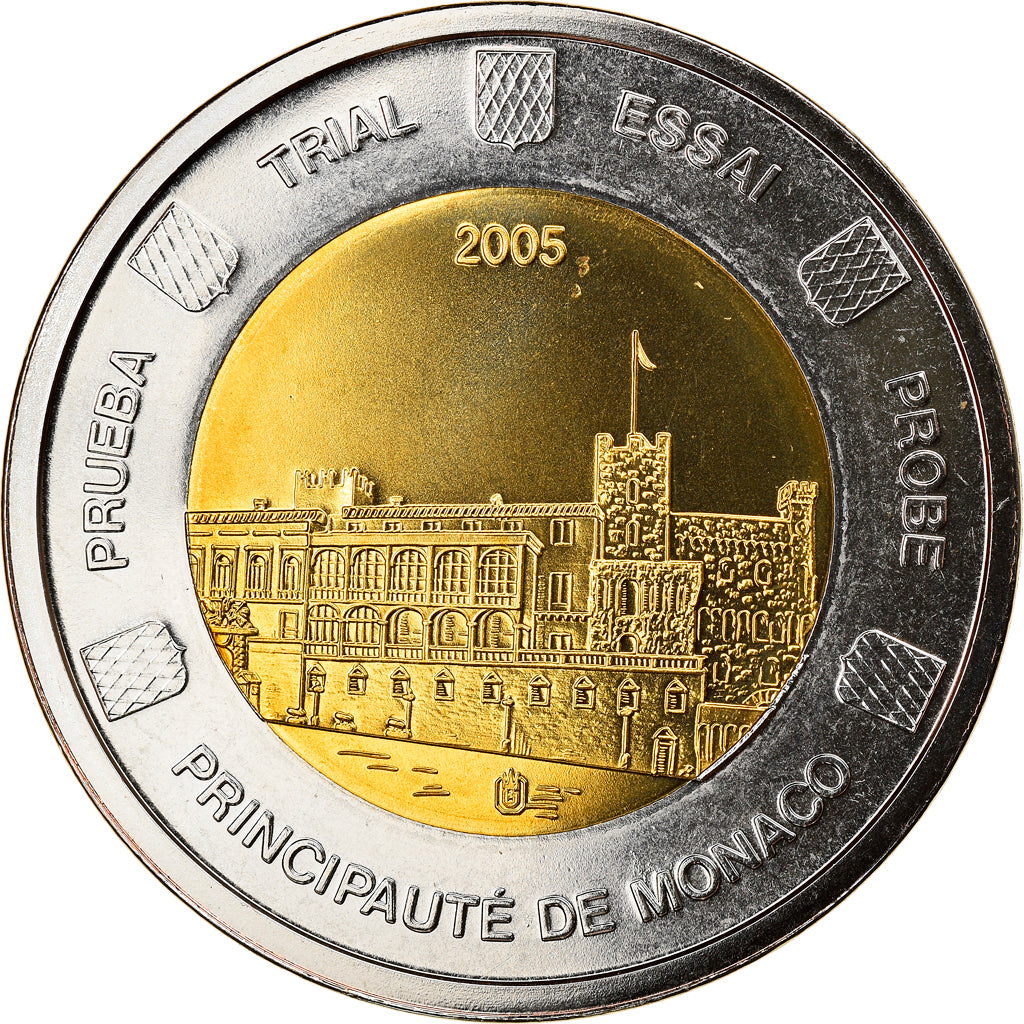 Monaco, medaglia, 2 E, Essai-Trial, 2005, FDC, Bi-metallico