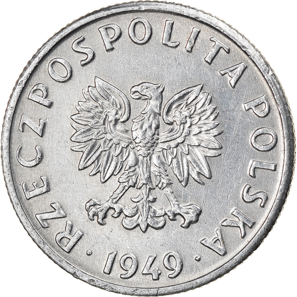 Coin, Poland, 5 Groszy, 1949, Kremnica, EF(40-45), Aluminum, KM:41a