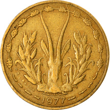 Coin, West African States, 5 Francs, 1977, VF(30-35), Aluminum-Nickel-Bronze