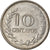 Moneta, Colombia, 10 Centavos, 1971, VF(30-35), Nikiel powlekany stalą, KM:236