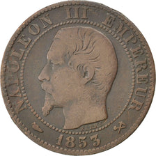 FRANCE, Napoléon III, 5 Centimes, 1853, Rouen, KM #777.2, VF(20-25), Bronze, 2..