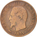 FRANCE, Napoléon III, 5 Centimes, 1855, Rouen, KM #777.2, VF(30-35), Bronze, 2..