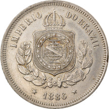 Coin, Brazil, Pedro II, 100 Reis, 1886, EF(40-45), Copper-nickel, KM:483
