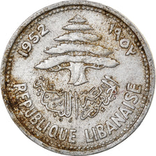 Coin, Lebanon, 5 Piastres, 1952, Paris, VF(30-35), Aluminum, KM:14