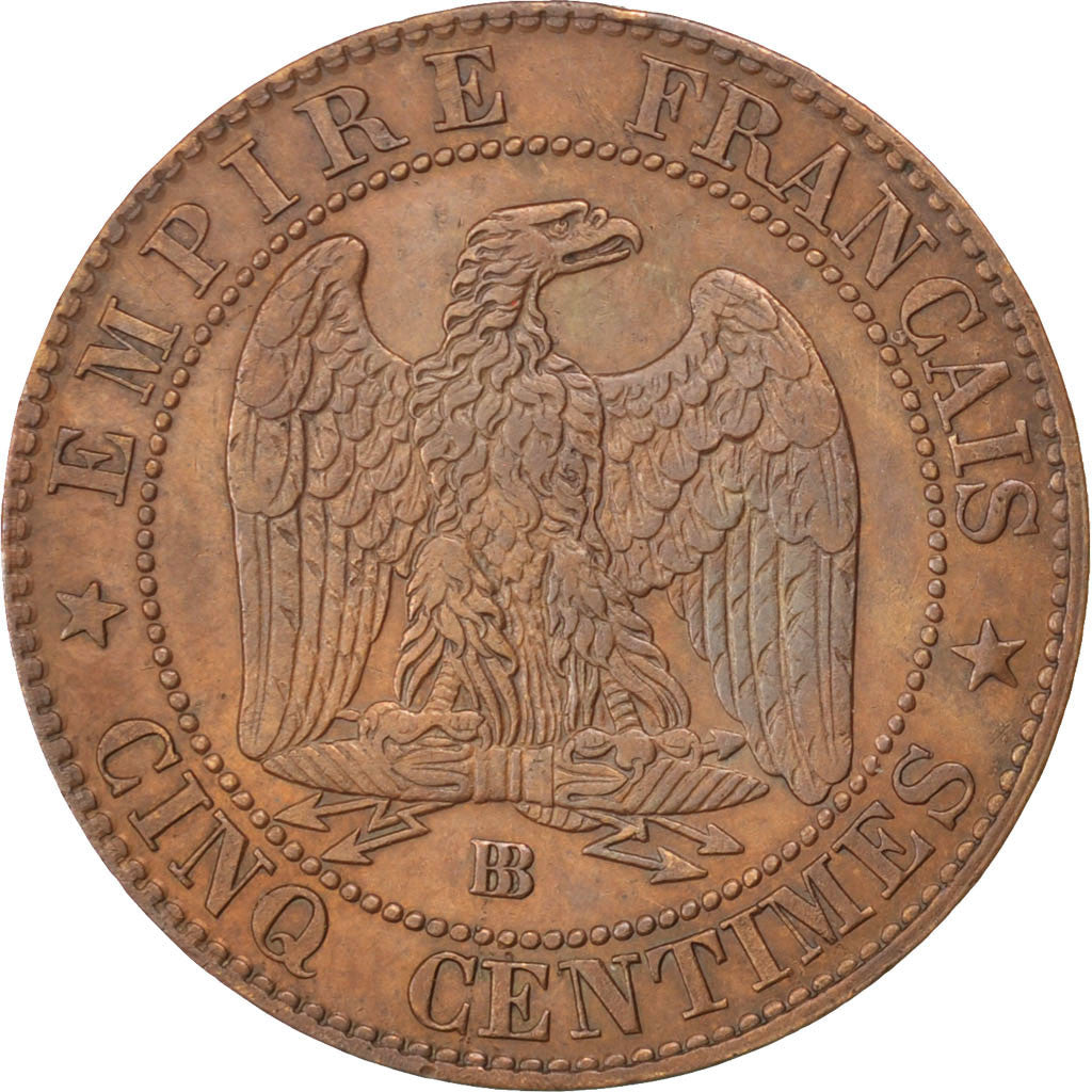Monnaie, France, Napoleon III, Napoléon III, 5 Centimes, 1855, Strasbourg