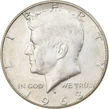 Coin, United States, Kennedy Half Dollar, Half Dollar, 1968, U.S. Mint, Denver