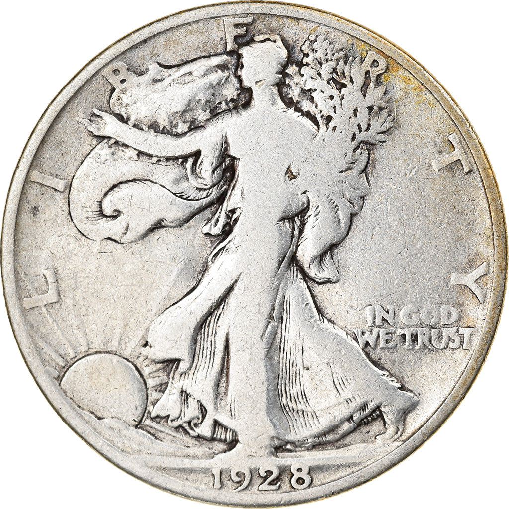Coin, United States, Walking Liberty Half Dollar, Half Dollar, 1928, U.S. Mint