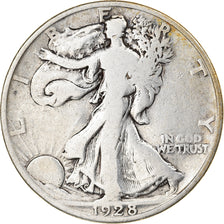 Coin, United States, Walking Liberty Half Dollar, Half Dollar, 1928, U.S. Mint